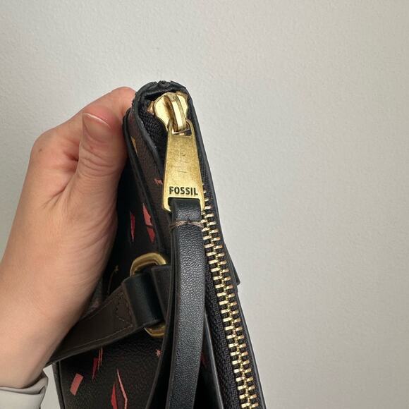 Fossil Black Graphic Coated Canvas Mini Tote Bag - Picture 10 of 13